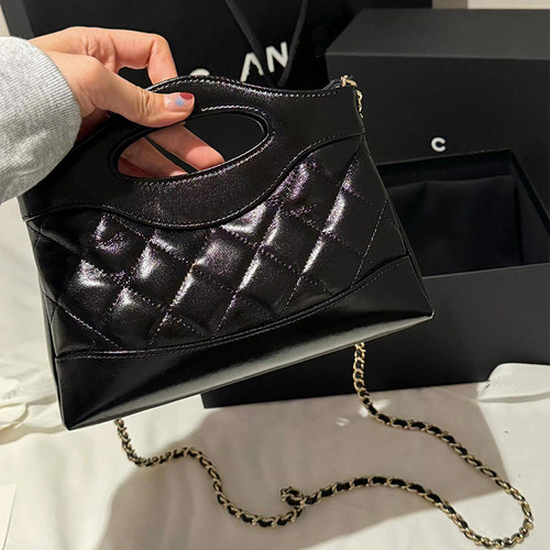 原厂皮24s小香风31bag nano油蜡羊皮单肩斜挎链条包mini手提包包