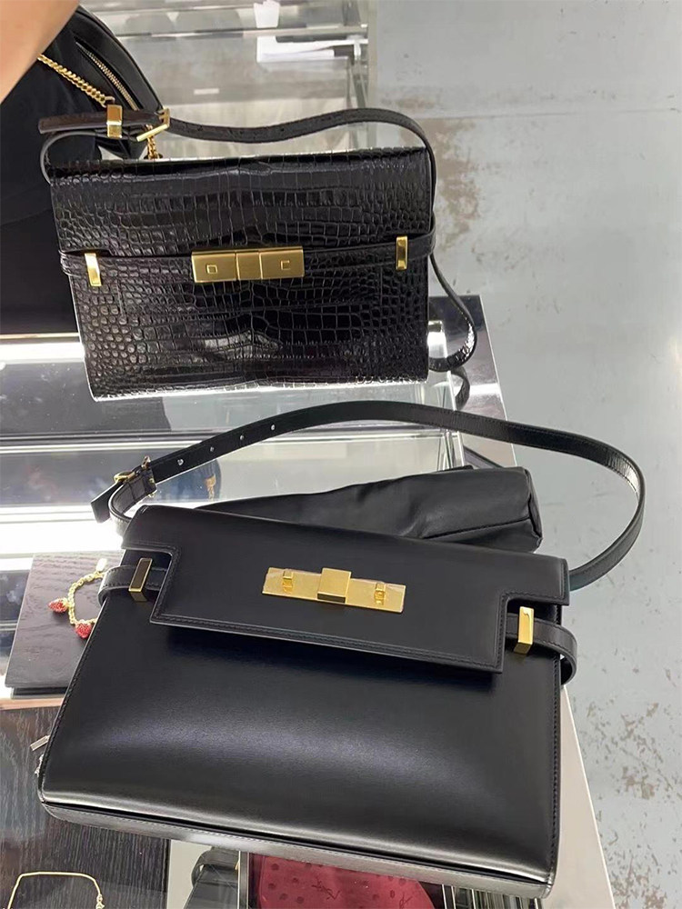 新款杨树林曼哈顿女包真皮百搭凯莉包单肩斜挎腋下通勤邮差法棍包