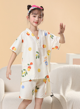 儿童汗蒸服女孩男童纯绵可爱宝宝浴服高档卡通大童小童洗浴桑拿服