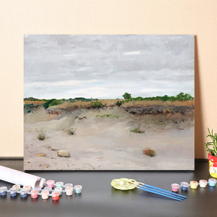 DIY数字油画手工填充画家蔡斯经典名画乡村田园风景河边装饰画