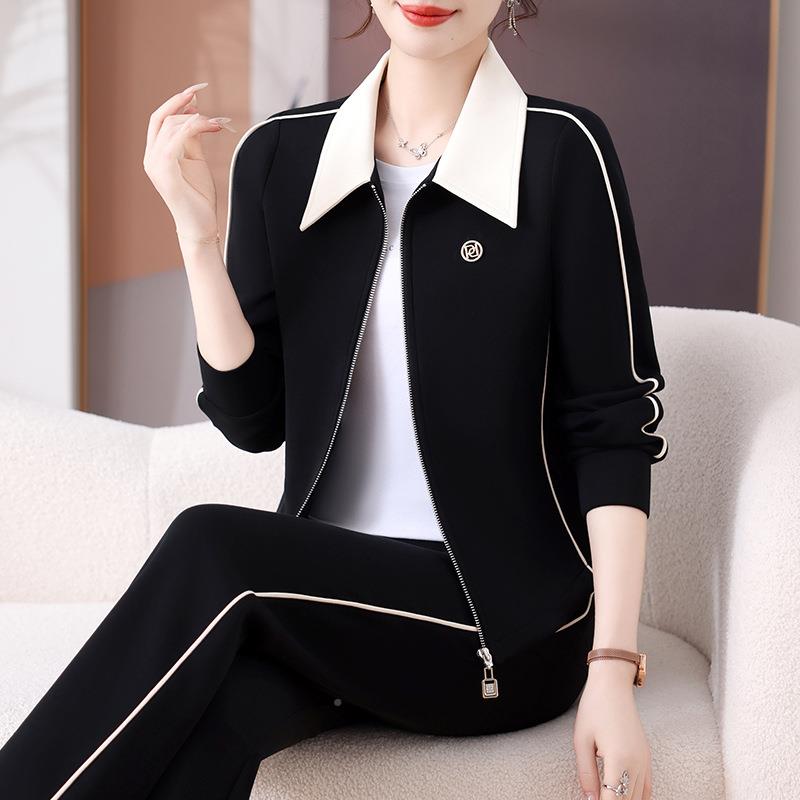 妈秋装运套装新hyrxmy89款中动老年女妈装春秋外套休闲袖长卫衣两