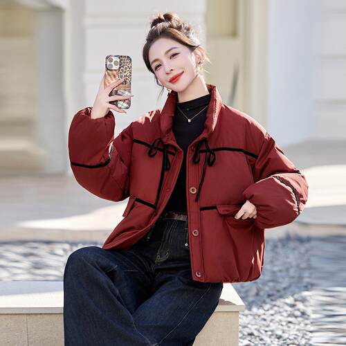 女新羽绒式服冬季款女装设计感立领白绒鸭时尚C772-12保暖外套