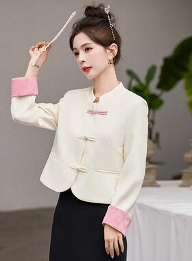 质新中式国风今盘扣短外套女春季新款ZDIE580时上尚气小香风年流