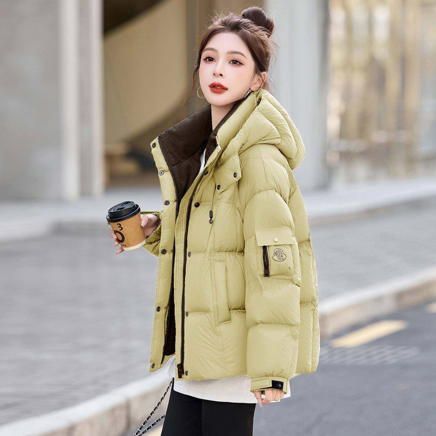 洋气帽面泡芙羽绒服女中长款冬装新款端高大ZAI9591S牌包服连冬季