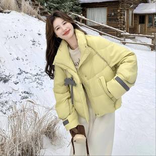 黄看白色小个子超好C057-784羽绒服女短款冬新款韩版减龄季鸭绒面