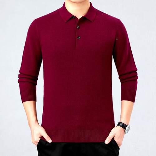 新A8101-G款羊毛衫男士中年爸爸装加保冬暖羊山绒毛衣翻厚领季羊