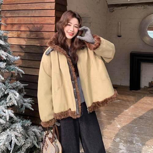 毛拼其接派冬克羽绒服绒女季新款巨好看C227-5卡色小个子工装厚外