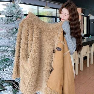 257子中长款 小绒b170 加加厚保棉 新暖款 牛角扣羊羔毛外套个女冬季