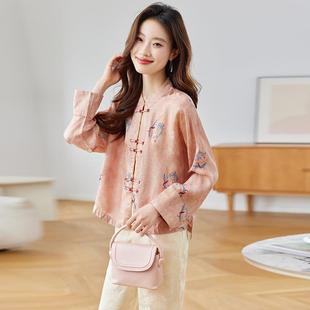 立春新款女风装新季中式SP6055-0国盘扣凤凰印花领时尚外套