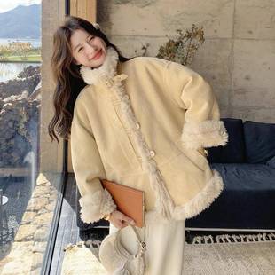 甜美仿风气羊羔毛外套系女冬新款 881体 韩超好看洋减龄皮毛一b189
