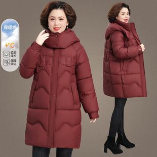 卡其加绒加款厚棉衣女新款季冬中9880812年妈妈长冬中装棉袄爆款