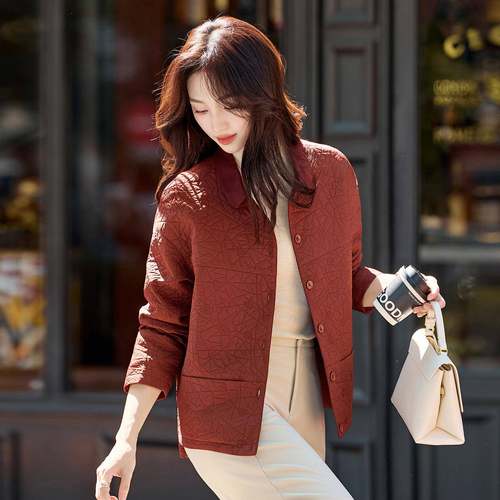 红色套女春秋新款小个子短ZZI888Y款衬洋气宽松外休闲时尚妈衫妈