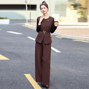 高级感气质时洋气减龄套 新款 甲阔腿恤三件马套女裤 ZMENG881春尚季