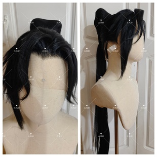 荣耀孙权反重力古风轩假发游戏周边前后手勾蕾丝三尖cos