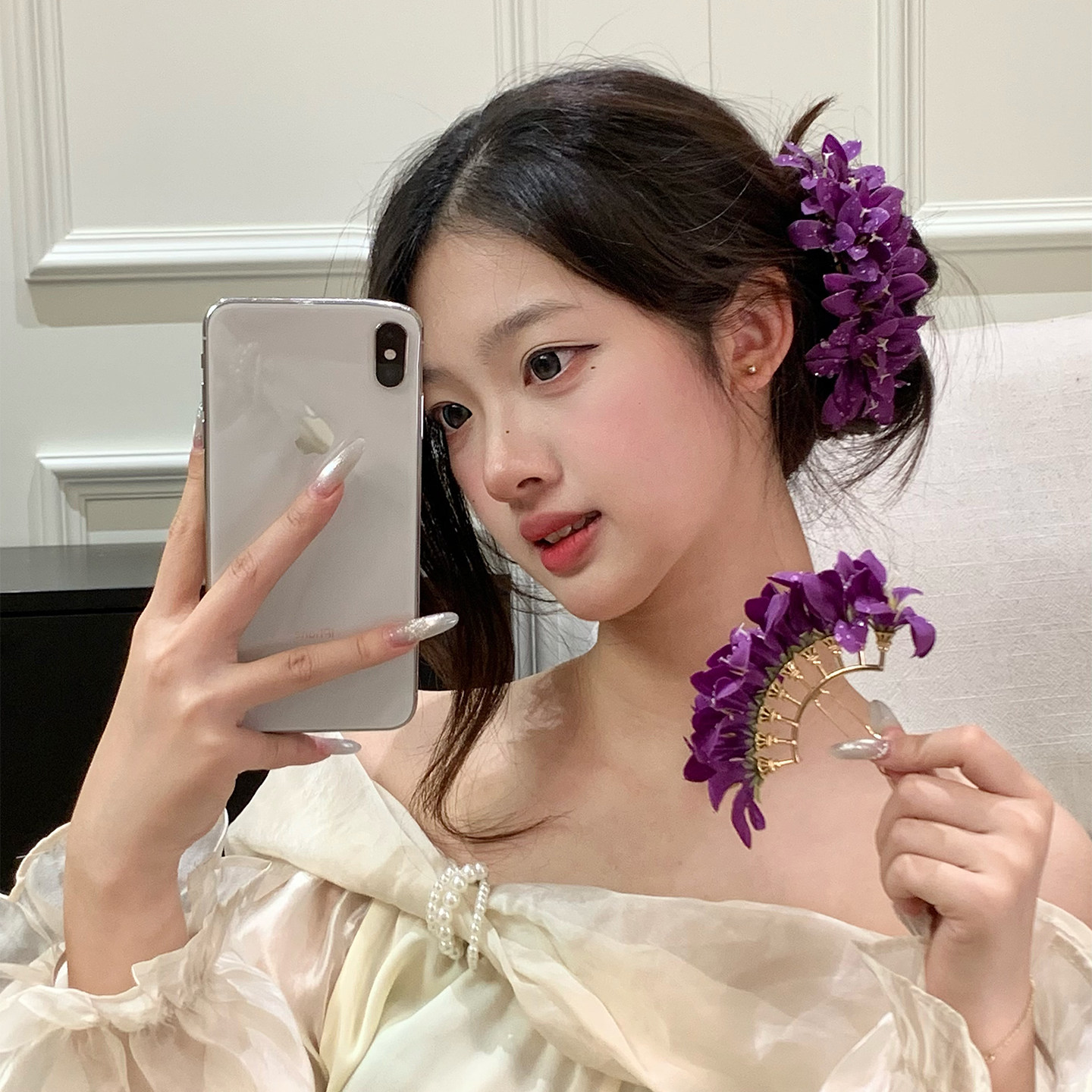 新中式紫色花朵发簪发钗女古风汉服旗袍侧边夹头花发饰度假风头饰,饰品/流行首饰/时尚饰品新,发饰,淘宝优惠券,粉丝福利购,淘宝优惠卷