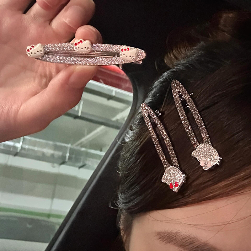 可爱甜美kt猫~水钻发夹