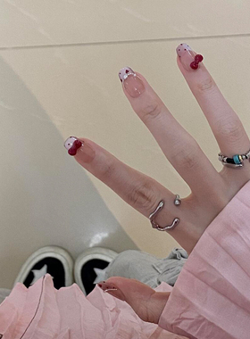 韩系ins~通勤个性不规则碎银子戒指女高级感气质开口戒食指戒指环