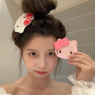 敲可爱！KT脑袋整理碎发魔术贴发夹化妆发面膜无痕刘海贴粘发帖