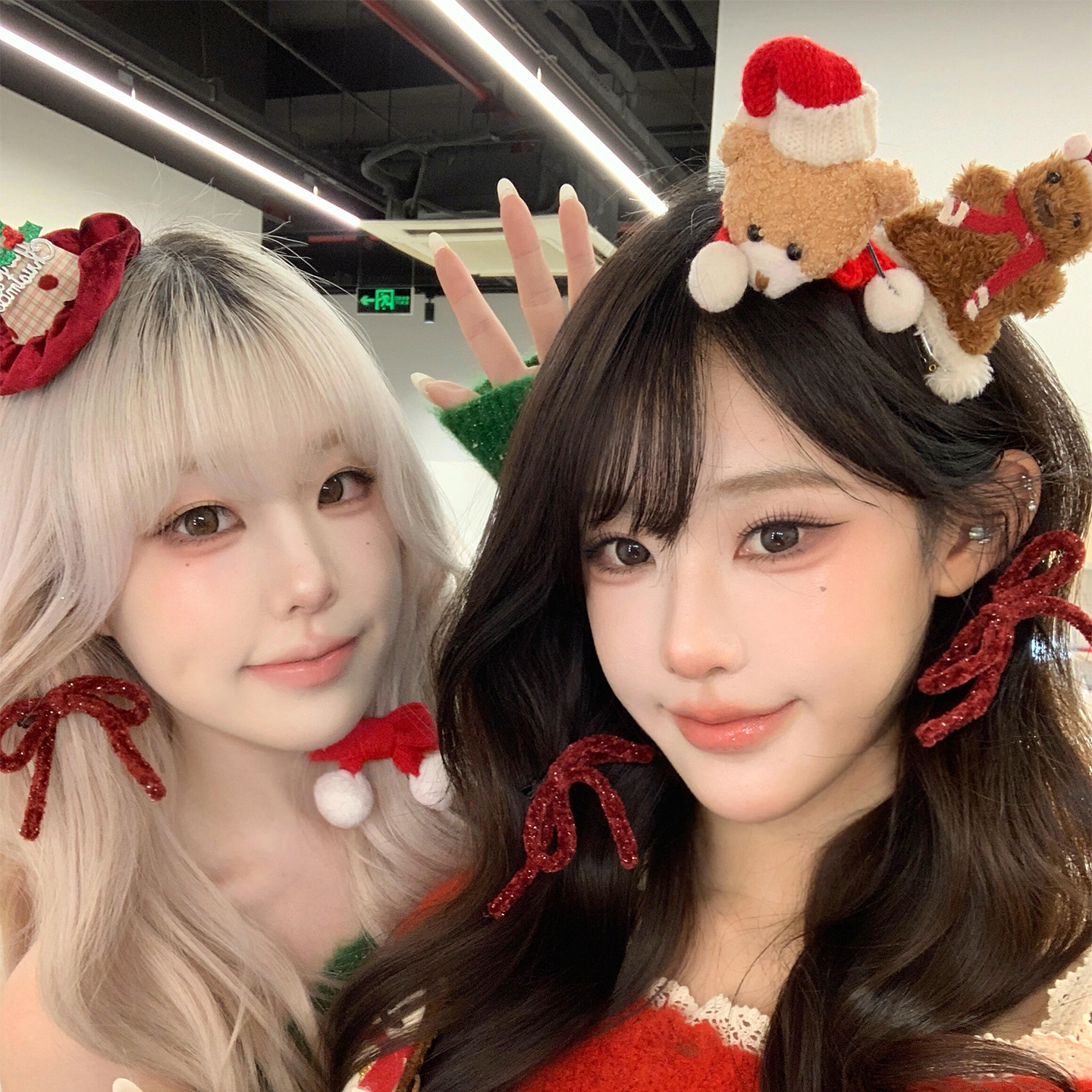 过圣诞~可爱拇指姜饼人毛绒发夹