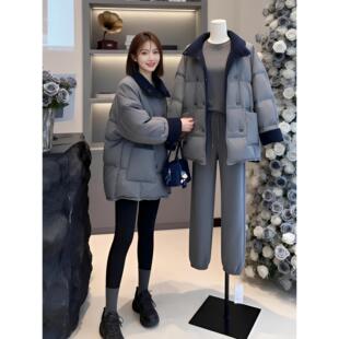 秋冬时尚休闲宽松中长款棉服女款冬季派克服加厚保暖棉衣夹棉外套