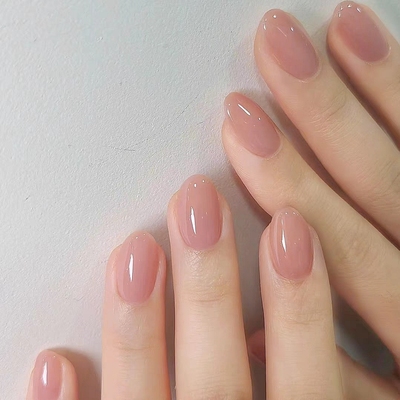 裸色短款穿戴甲2024新款美甲