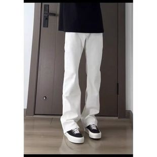 子 春秋男女直筒显瘦百搭长裤 美式 高街cleanfit黑色弯刀微喇牛仔裤