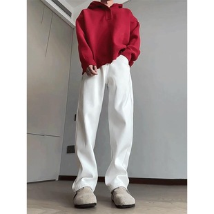 子 春秋男女直筒显瘦百搭长裤 美式 高街cleanfit黑色弯刀微喇牛仔裤