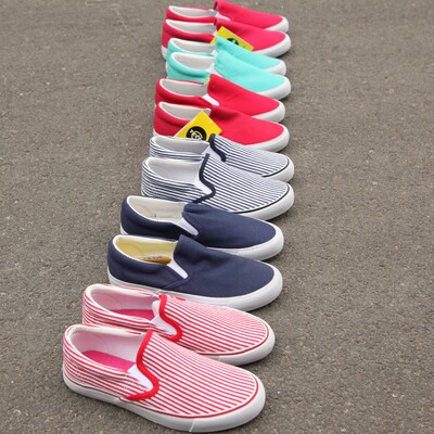 平底鞋一脚蹬帆布鞋低帮