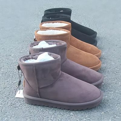满两双包邮11.30冬季保棉靴内里加毛厚雪地靴女麂皮绒面大棉短靴