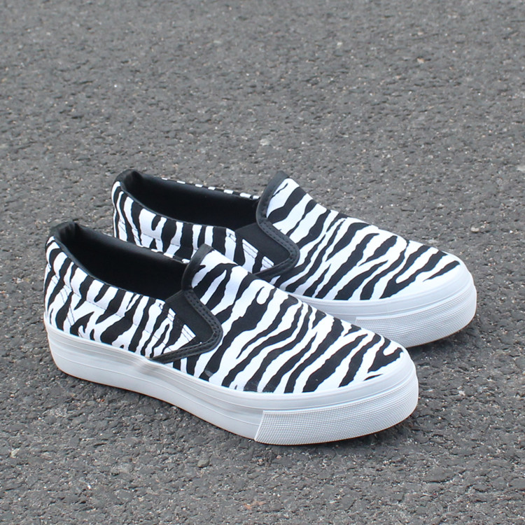 增高帆布鞋2018春季时尚低帮套脚