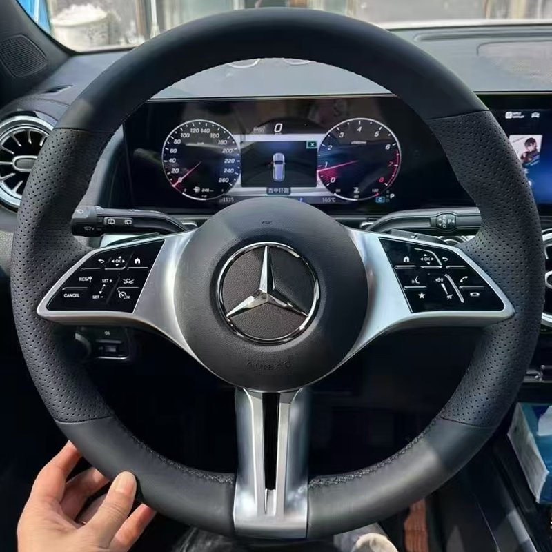 奔驰全系专用真皮手缝方向盘套