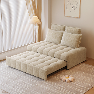雪尼尔绒布艺沙发床可折叠伸缩一体两用小户型客厅书房多功能沙发