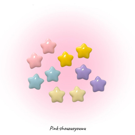 PINK-杨桃小星星简约百搭气质吸晴黄色星星小花925耳钉耳夹可爱