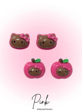 PINK亚克力可爱KT小猫耳钉