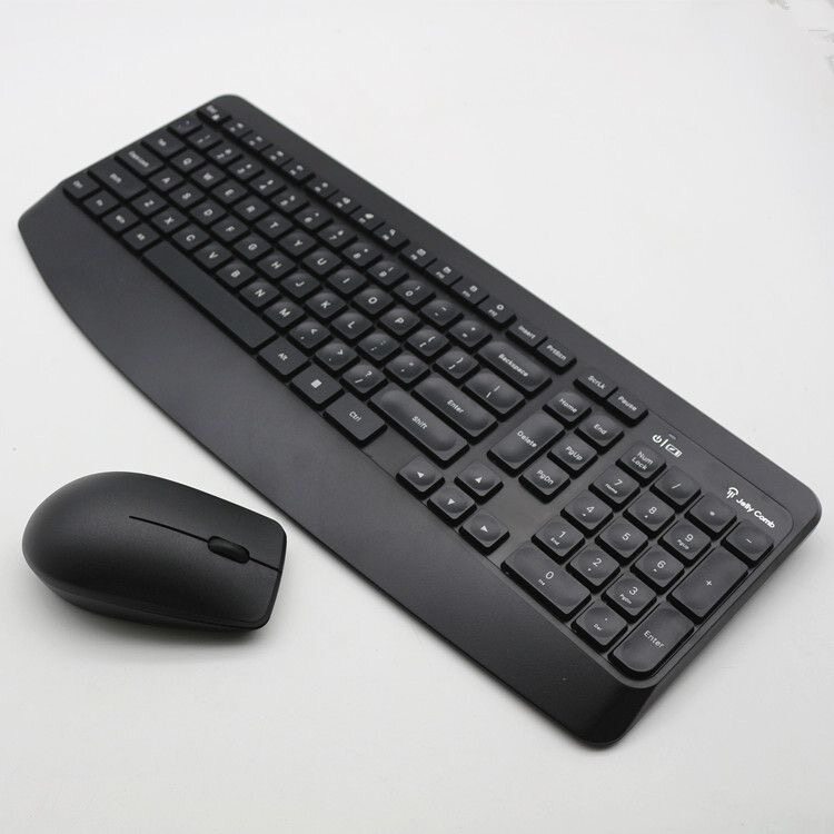 摩天手出口无线键盘鼠标套装带手托送保护膜巧克力104办公笔记本