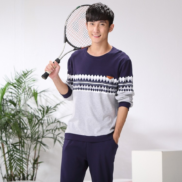 天天特价睡衣男长袖纯棉秋季薄款男士运动休闲长裤家居服套装大码