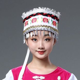 云南少数民族大理白族帽子/五朵金花女士头饰/舞台帽子舞蹈演出帽