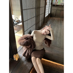 禅意生香 zhazha 纯欲修身 堆堆领天丝薄款 高领打底衫 长袖 Dear