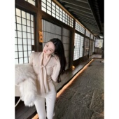 Dear zhazha 金秘书小衫 纯欲修身 V领领带绑带羊毛打底针织衫