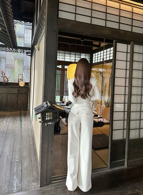 【Dear zhazha】心机绒绒裤~抽绳宽松高腰加绒直筒阔腿裤白色长裤