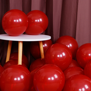 节日布置石榴红气球宝石红色结婚装饰商场活动尾巴球5寸10寸18寸