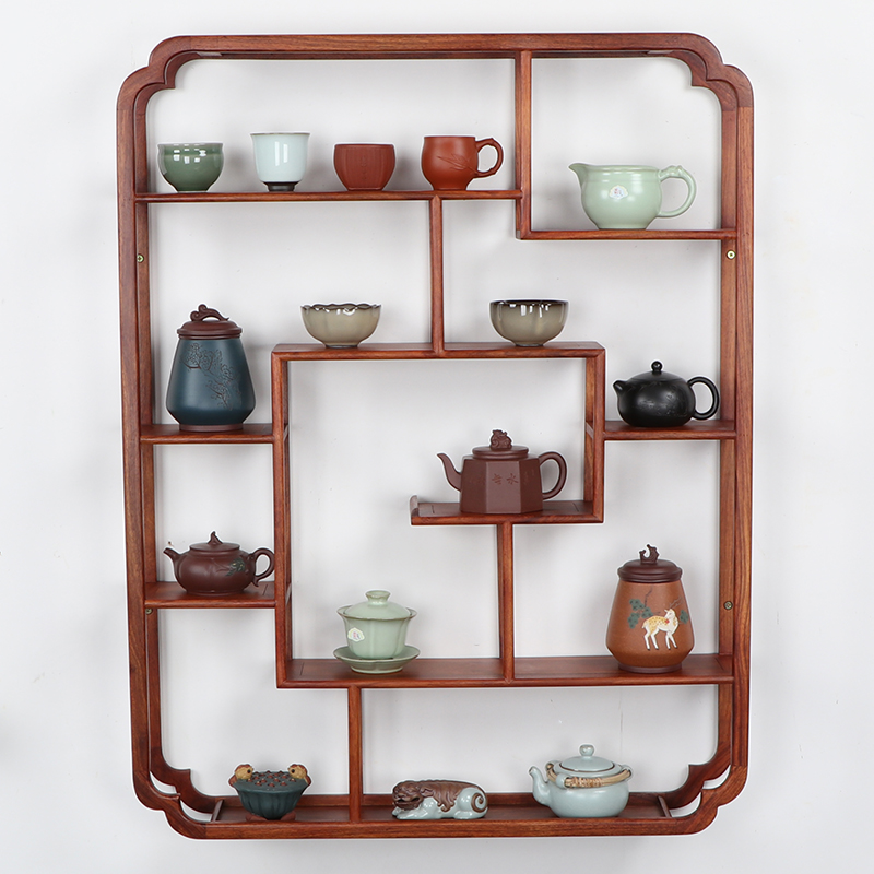实木中式多宝阁博古架花梨木古董架茶壶架子茶具摆件展示架置物架