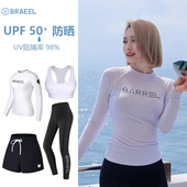 braeel韩国潜水女分体防晒泳衣显瘦速干浮潜冲浪水母直销冲浪服