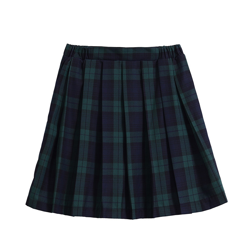 朗高校服百褶裙正统校供显瘦格子裙英伦半身裙中小学生班服JK短裙