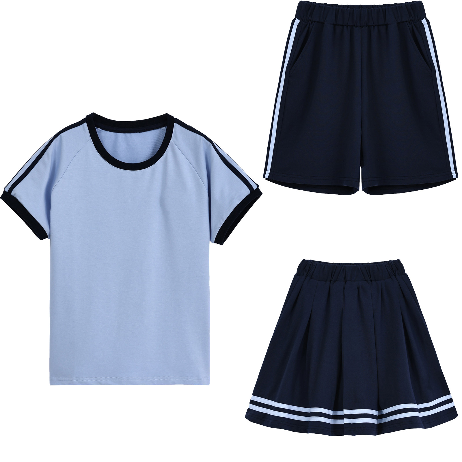 小学生夏装休闲运动风儿童班服套装短裙裤英伦校服T恤短裤短裙