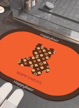 硅藻泥软地垫浴室吸水垫卫生间脚垫厨房厕所防滑垫家用速干进门垫