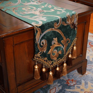 美式桌旗欧式高端奢华鞋柜布盖巾餐桌茶几桌布长条电视柜桌旗北欧