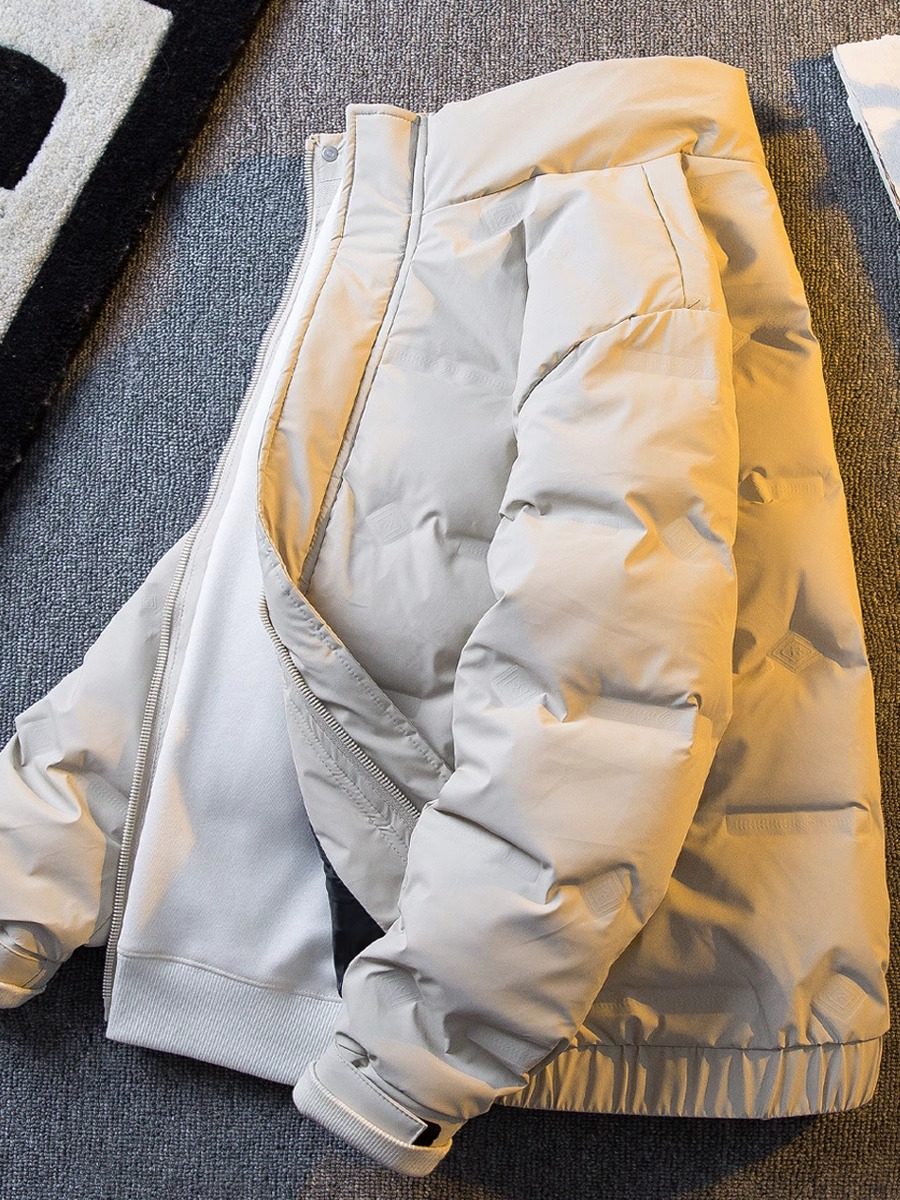 潮牌男士冬季男装羽绒服外套男加厚短款立领羽绒夹克冬装潮流外套