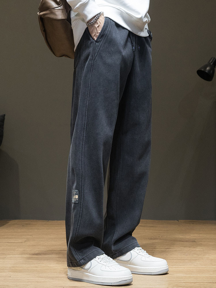 潮牌2025年春秋薄款美式直筒运动裤男卫裤宽松休闲裤男士大码长裤