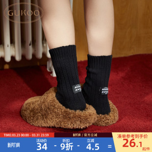 简约百搭女士米奇袜子 迪士尼联名新款 Gukoo 果壳中筒袜女春秋款